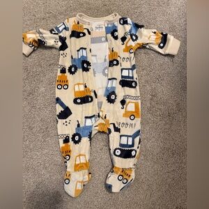 Topomini Cream Construction Print Baby One-Piece